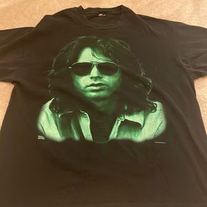 Large Mens black tee shirt with Jim Morrison image